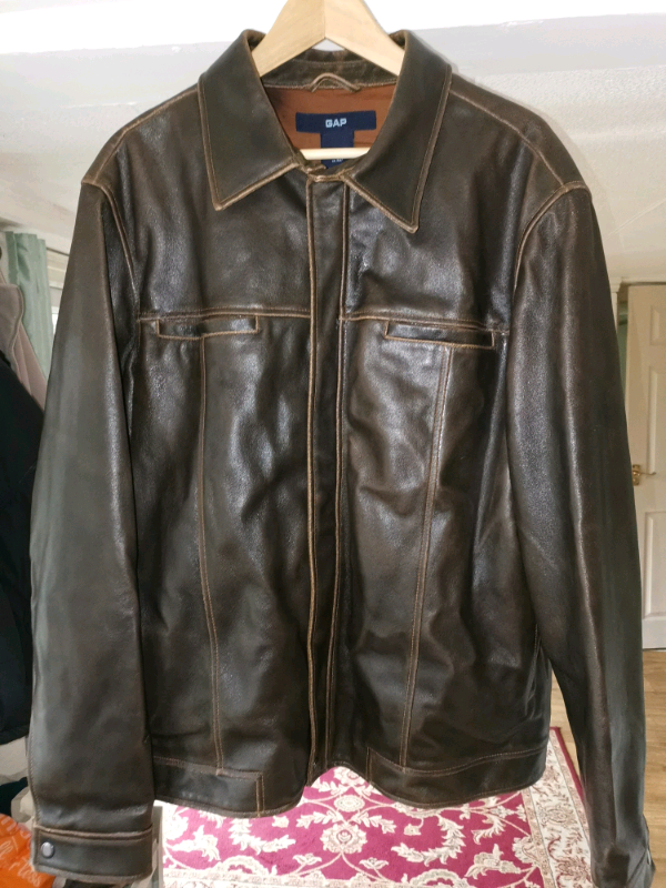 gap leather bomber jacket